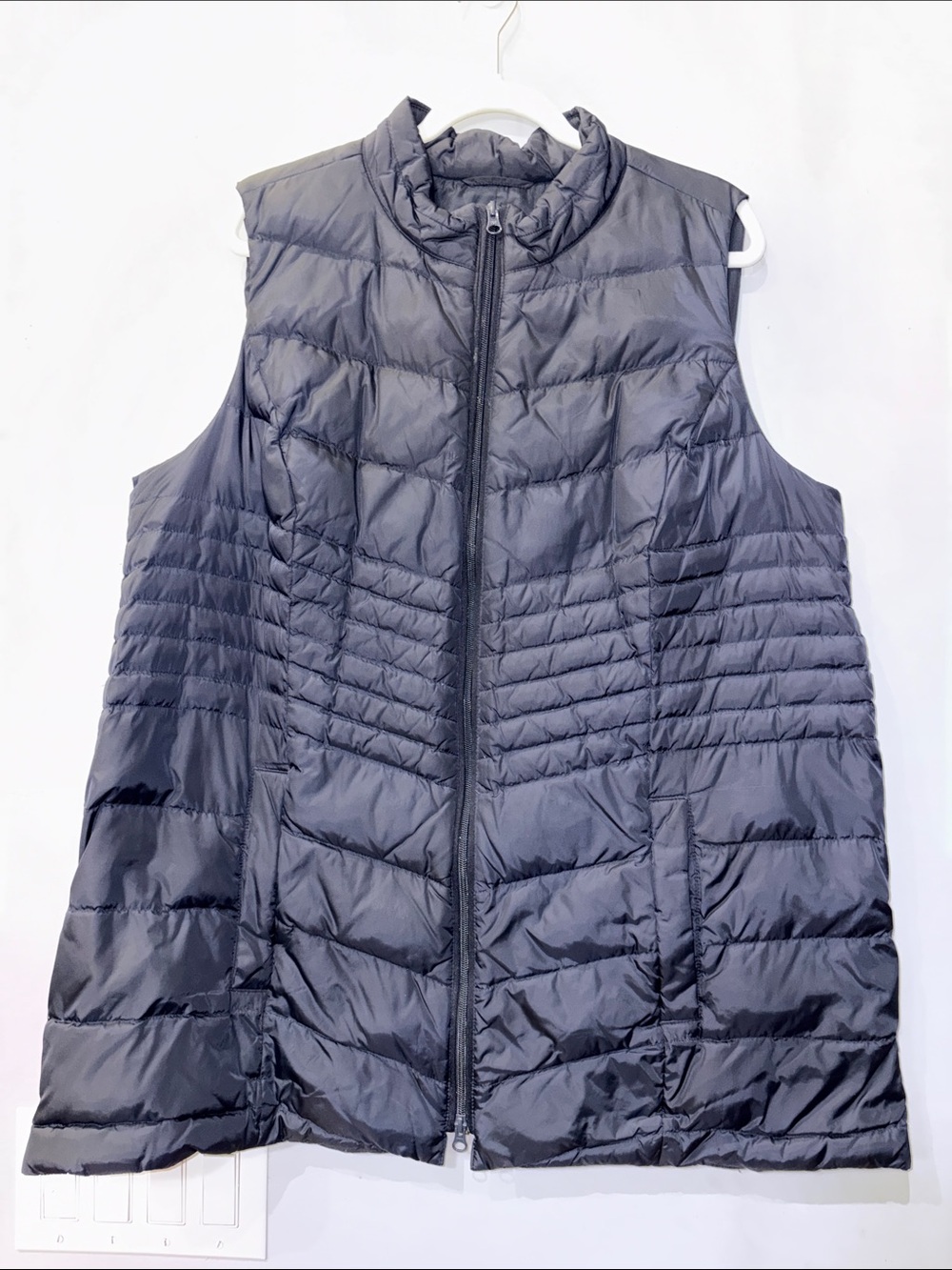 J.Jill Down Puffer Vest Women’s 2X Navy Quilted Full Zip Plus Size